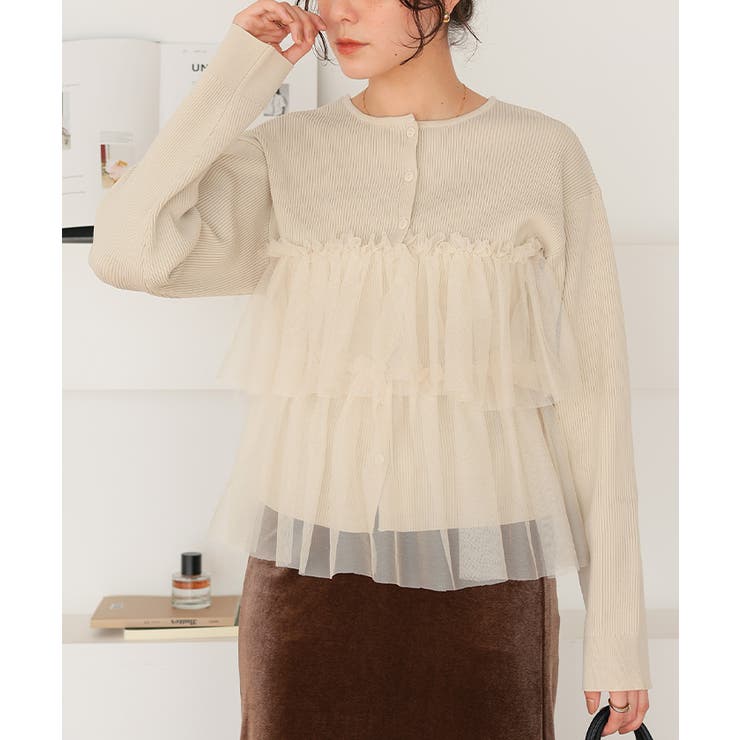 ティアードフリルニットカーディガン | titivate | 詳細画像7 