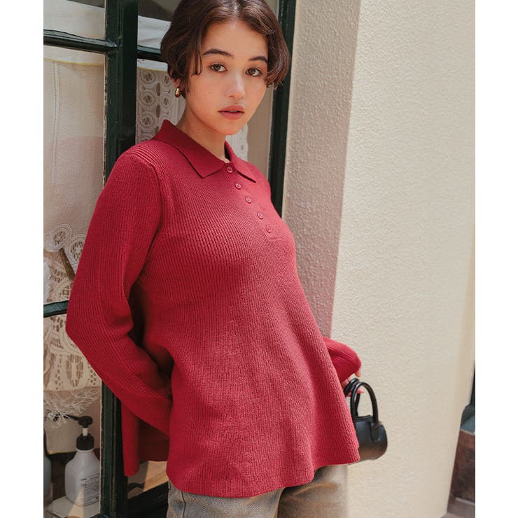 ポロ襟ペプラムニット | titivate | 詳細画像9 