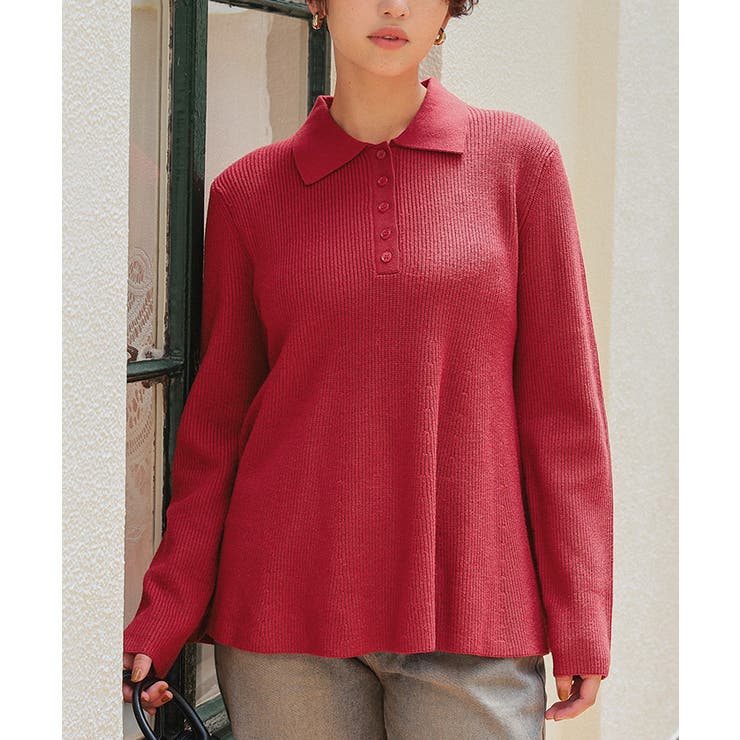 ポロ襟ペプラムニット | titivate | 詳細画像2 