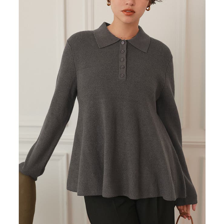 ポロ襟ペプラムニット | titivate | 詳細画像4 