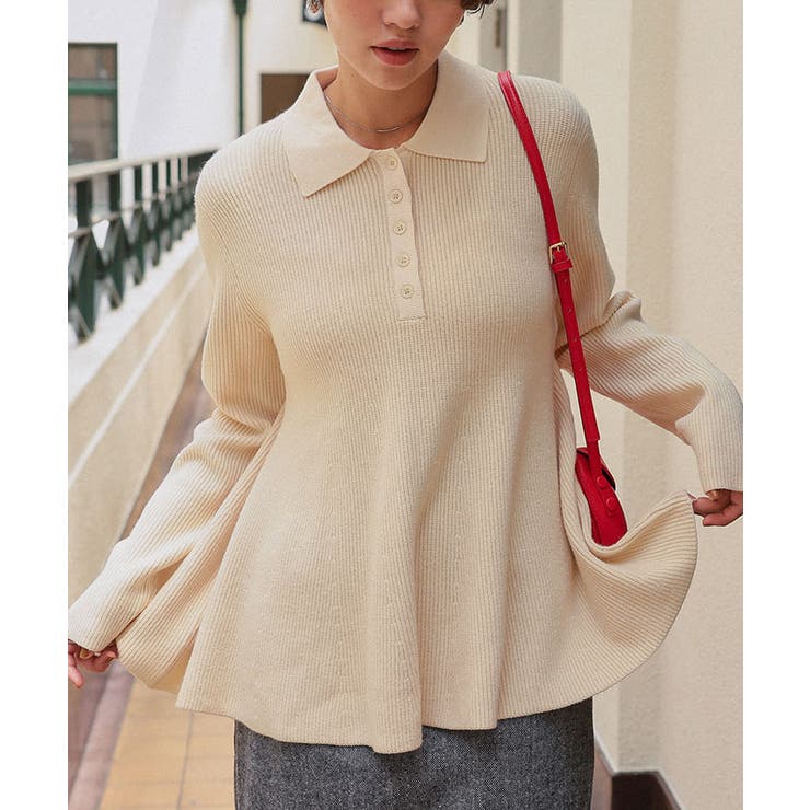 ポロ襟ペプラムニット | titivate | 詳細画像5 