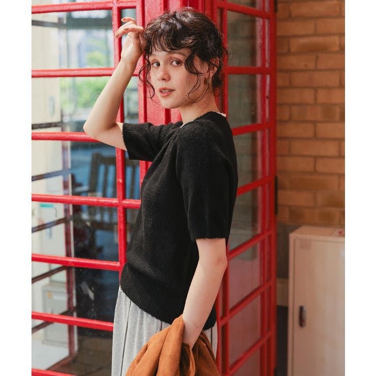 レイヤードデザインふわっとタッチハーフスリーブニット | titivate | 詳細画像26 