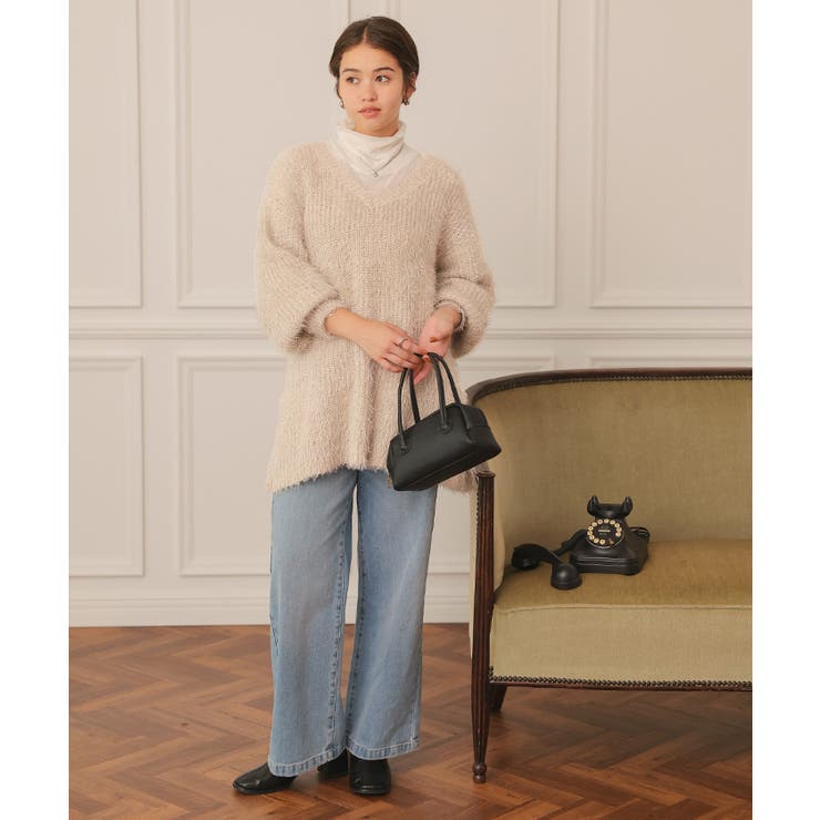 前後2wayサイドスリットシャギーチュニックニット | titivate | 詳細画像18 