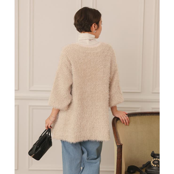 前後2wayサイドスリットシャギーチュニックニット | titivate | 詳細画像19 