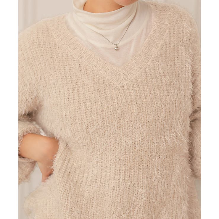 前後2wayサイドスリットシャギーチュニックニット | titivate | 詳細画像20 