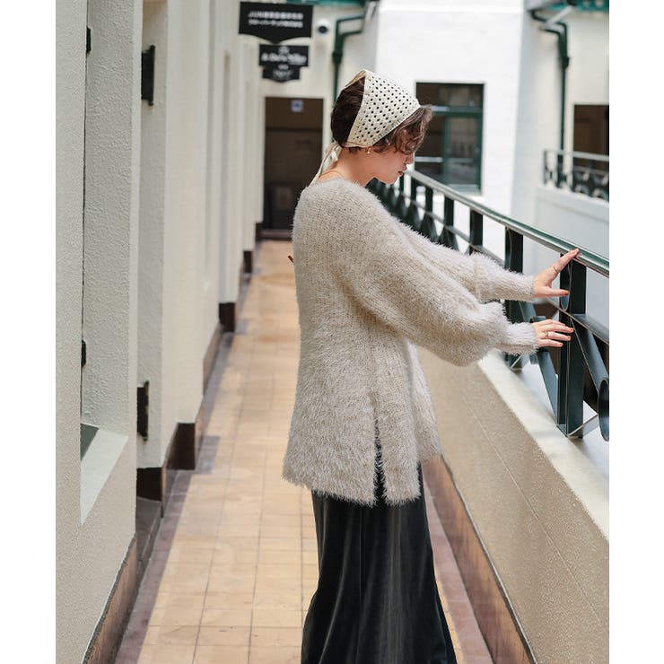 前後2wayサイドスリットシャギーチュニックニット | titivate | 詳細画像3 