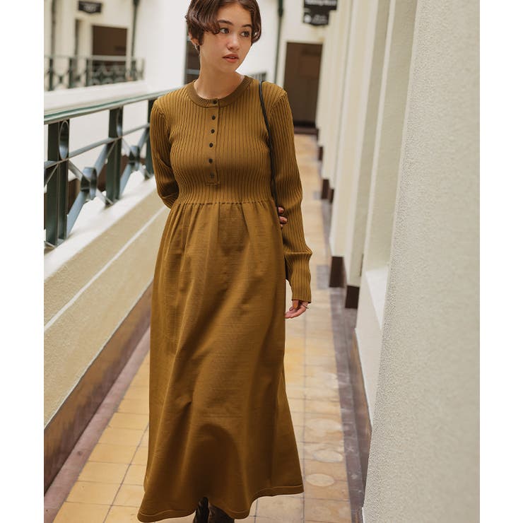 ヘンリーネックデザインニットワンピース | titivate | 詳細画像2 