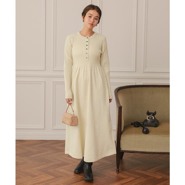 ヘンリーネックデザインニットワンピース | titivate | 詳細画像8 