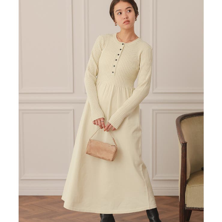 ヘンリーネックデザインニットワンピース | titivate | 詳細画像10 