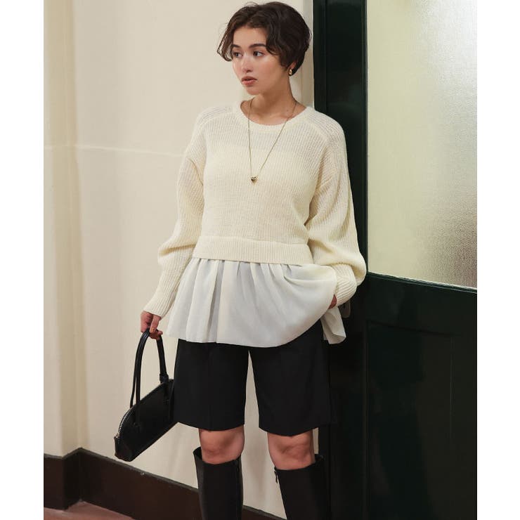 シアーペプラムドッキングニットプルオーバー | titivate | 詳細画像30 