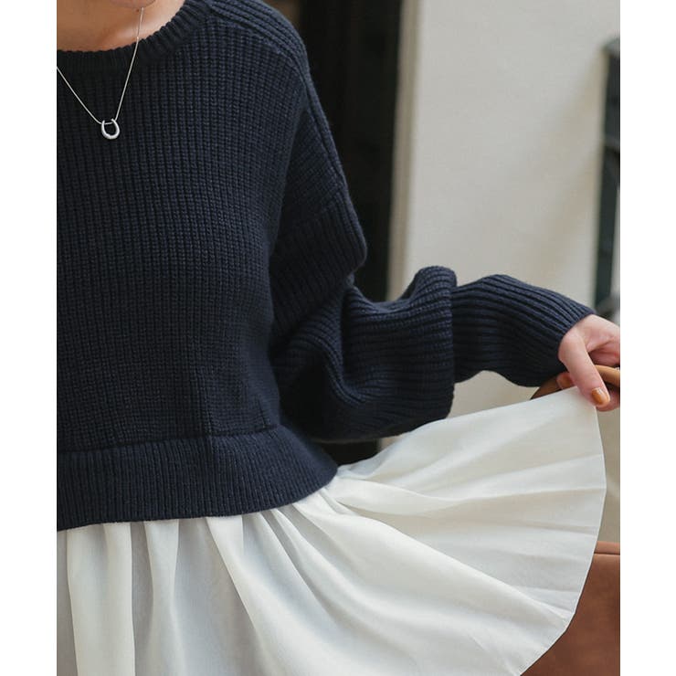 シアーペプラムドッキングニットプルオーバー | titivate | 詳細画像4 