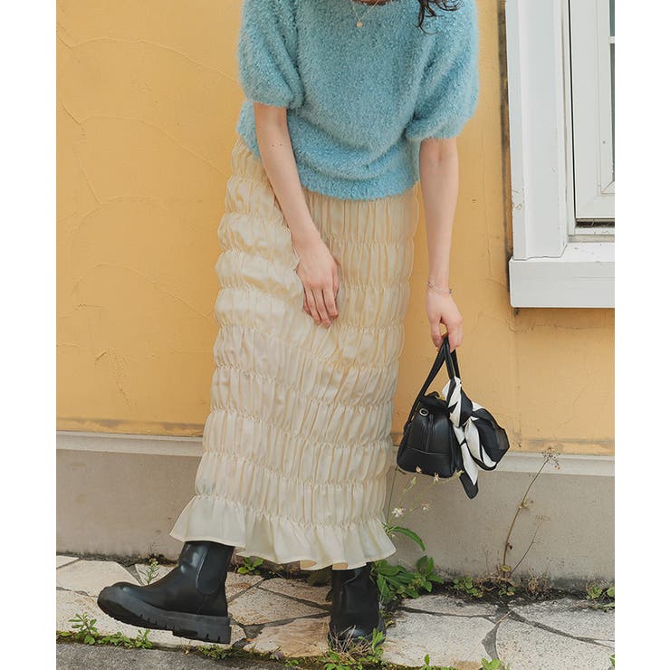 シャーリングIラインスカート | titivate | 詳細画像4 