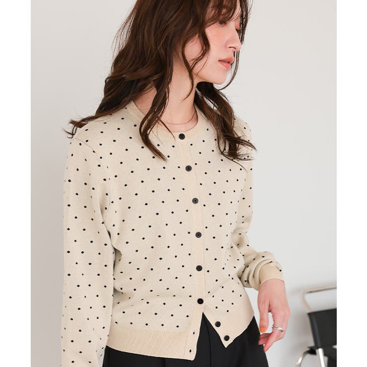 ドットジャガードニットカーディガン | titivate | 詳細画像7 