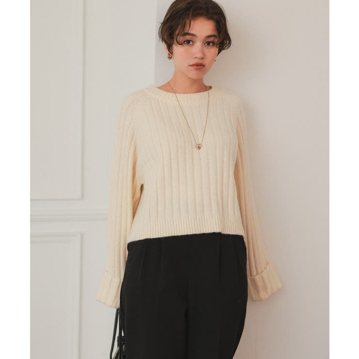 クロップド丈リブニットプルオーバー | titivate | 詳細画像26 
