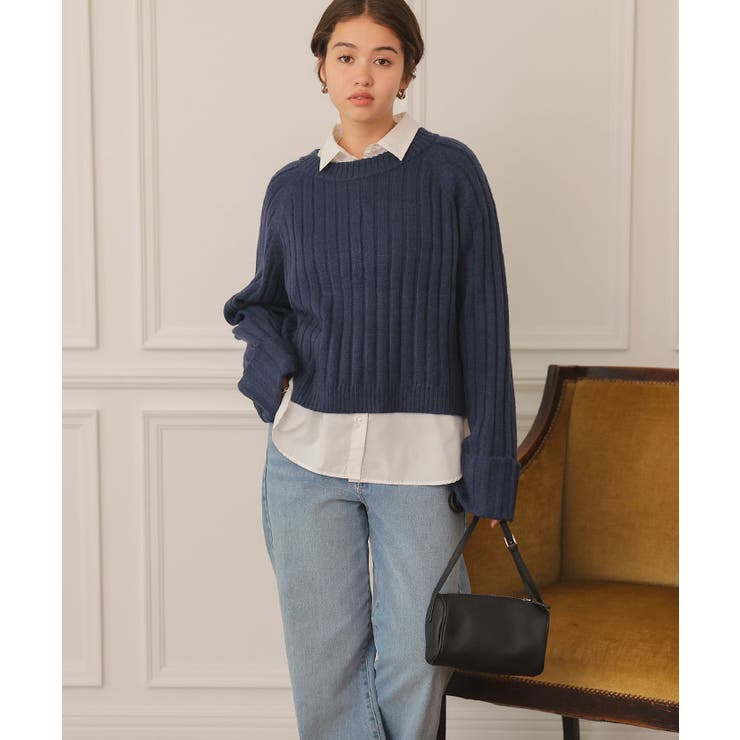 クロップド丈リブニットプルオーバー | titivate | 詳細画像31 