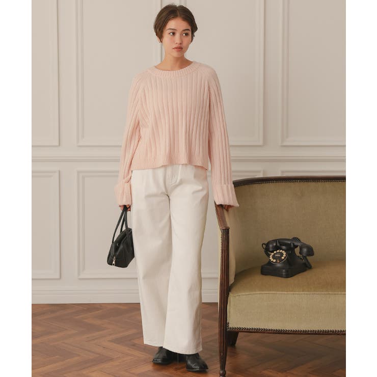 クロップド丈リブニットプルオーバー | titivate | 詳細画像3 