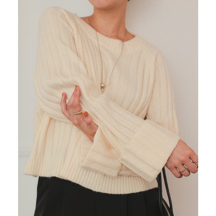 クロップド丈リブニットプルオーバー | titivate | 詳細画像8 