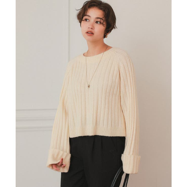 クロップド丈リブニットプルオーバー | titivate | 詳細画像10 