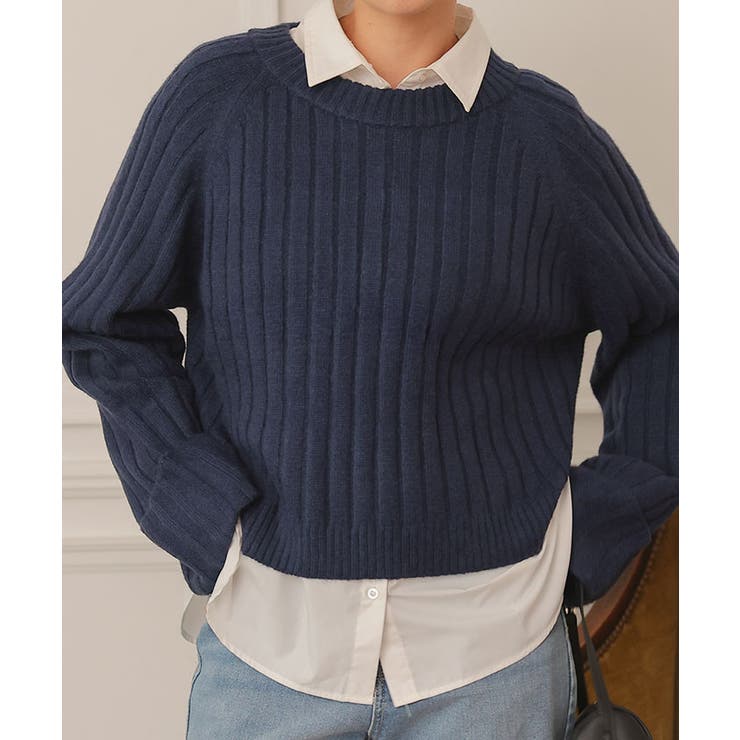 クロップド丈リブニットプルオーバー | titivate | 詳細画像12 