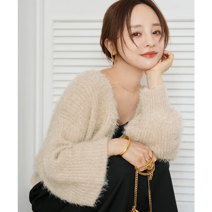 深Vネックショートシャギーニット | titivate | 詳細画像4 