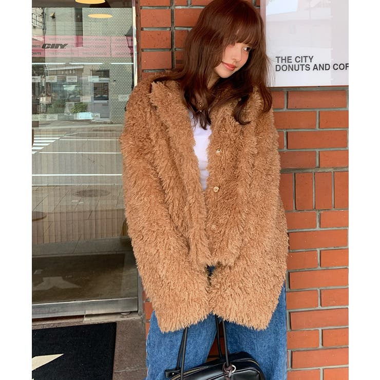 中綿キルティングプードルフェイクファージャケット[品番：TV000018277