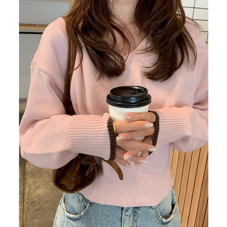 Vネックゆるっとベーシックニットトップス | titivate | 詳細画像13 