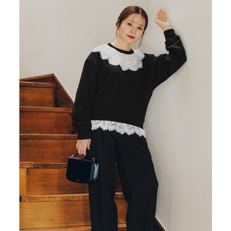 レースドッキングデザインスウェット | titivate | 詳細画像16 