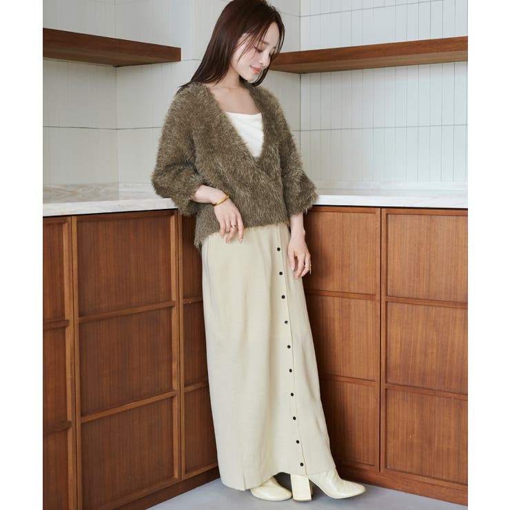 釦デザインIラインニットスカート | titivate | 詳細画像11 