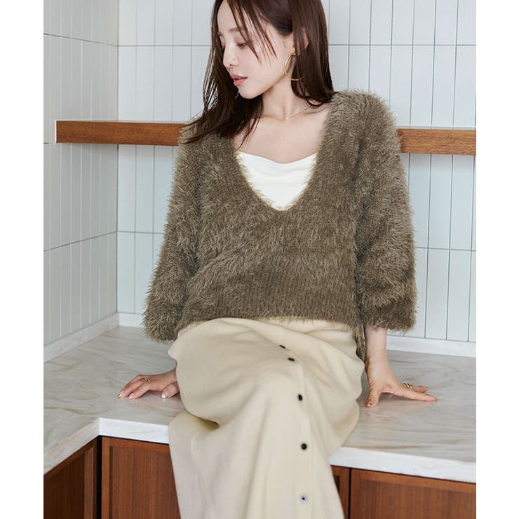 釦デザインIラインニットスカート | titivate | 詳細画像12 