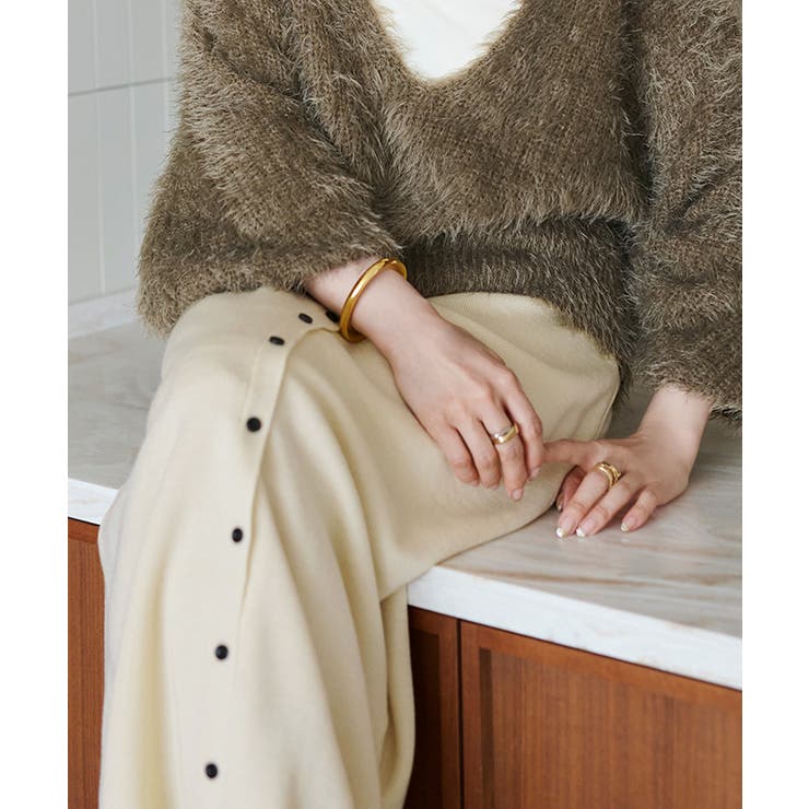 釦デザインIラインニットスカート | titivate | 詳細画像13 