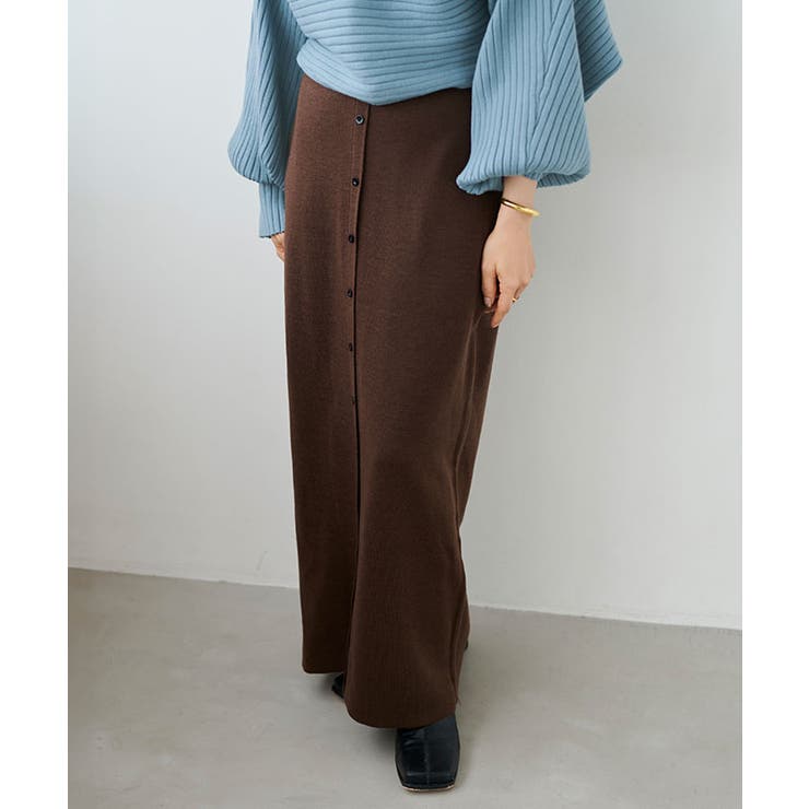 釦デザインIラインニットスカート | titivate | 詳細画像16 