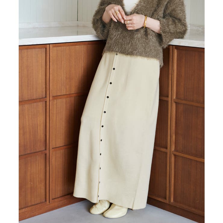 釦デザインIラインニットスカート | titivate | 詳細画像2 