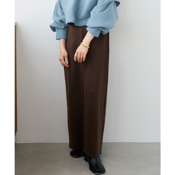 釦デザインIラインニットスカート | titivate | 詳細画像4 