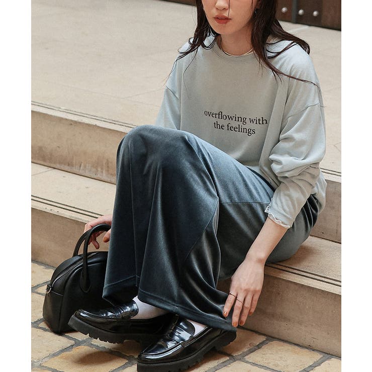 文字プリントシアーロングTシャツ | titivate | 詳細画像3 