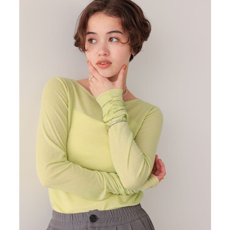 着心地抜群シアーボートネックトップス | titivate | 詳細画像23 