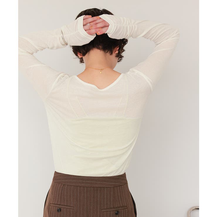 着心地抜群シアーボートネックトップス | titivate | 詳細画像28 