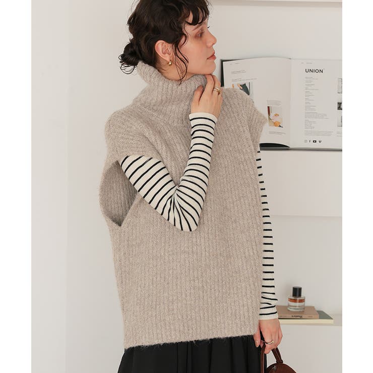 ハイネックルーズニットベスト | titivate | 詳細画像28 