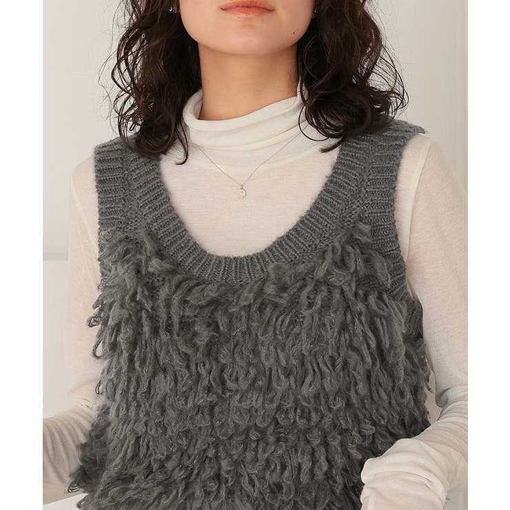 ループデザインニットベスト | titivate | 詳細画像28 