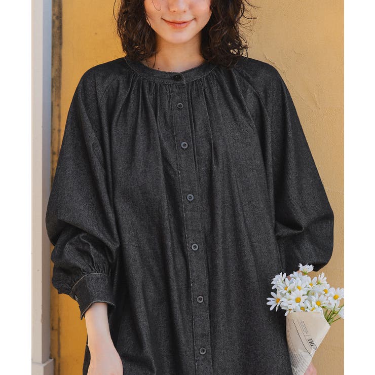 ギャザーボリュームシルエットデニムワンピース | titivate | 詳細画像5 