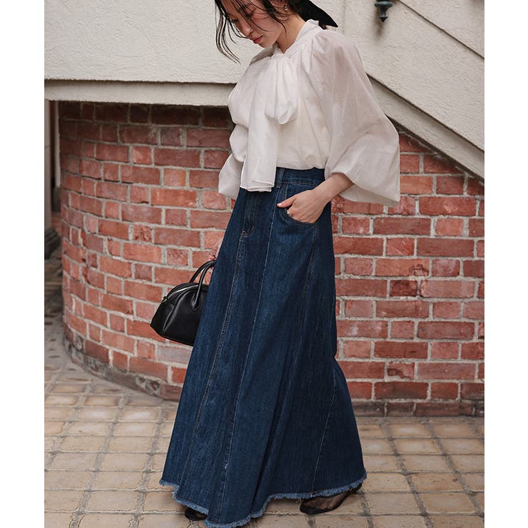 ハイウエストボリュームフレアデニムスカート | titivate | 詳細画像12 