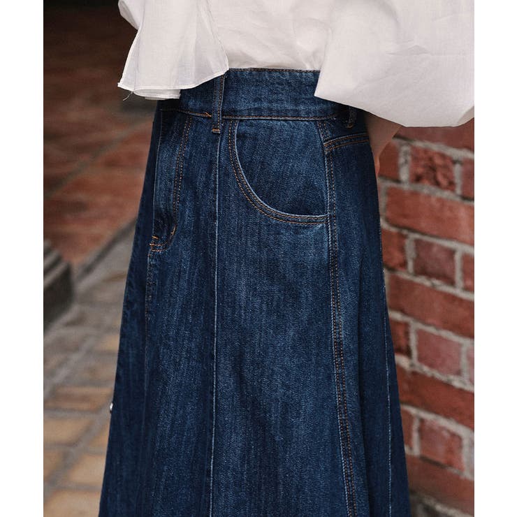 ハイウエストボリュームフレアデニムスカート | titivate | 詳細画像14 