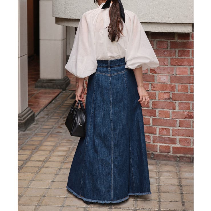 ハイウエストボリュームフレアデニムスカート | titivate | 詳細画像16 