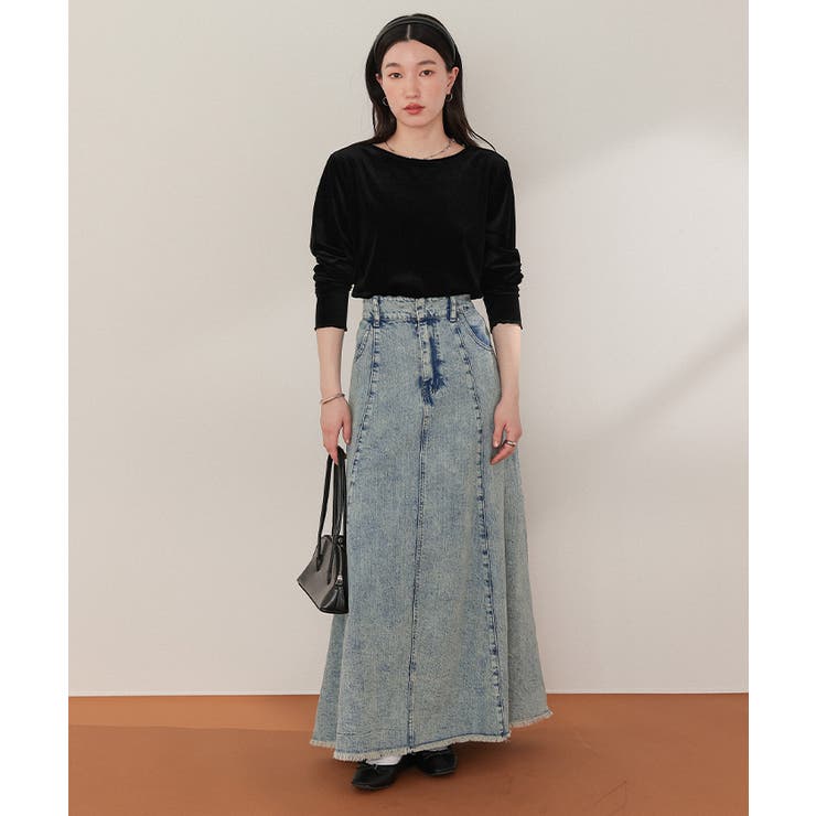 ハイウエストボリュームフレアデニムスカート | titivate | 詳細画像20 