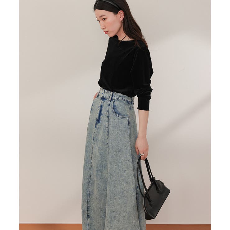 ハイウエストボリュームフレアデニムスカート | titivate | 詳細画像21 