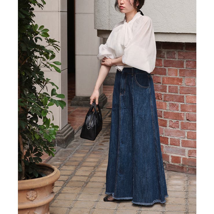 ハイウエストボリュームフレアデニムスカート | titivate | 詳細画像3 