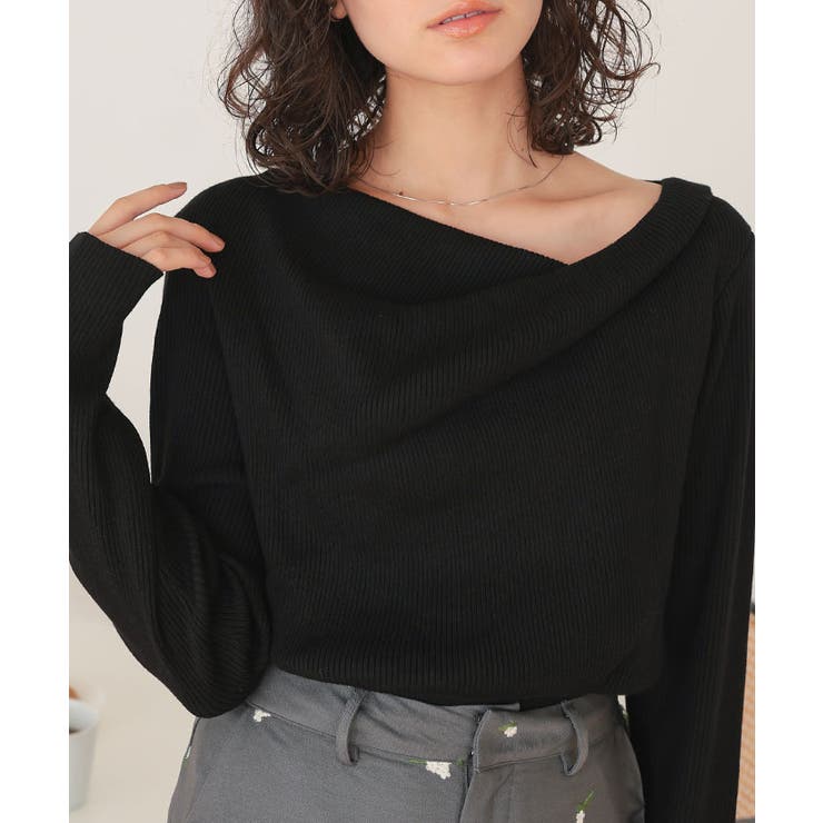 オフショルダーリブニットトップス | titivate | 詳細画像12 