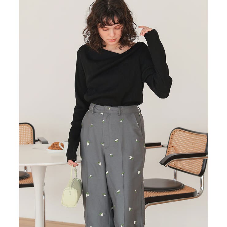 オフショルダーリブニットトップス | titivate | 詳細画像13 