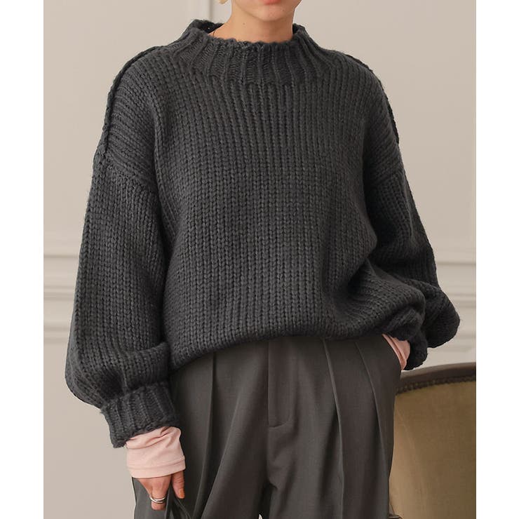 ハンドライクオーバーサイズローゲージニット | titivate | 詳細画像10 