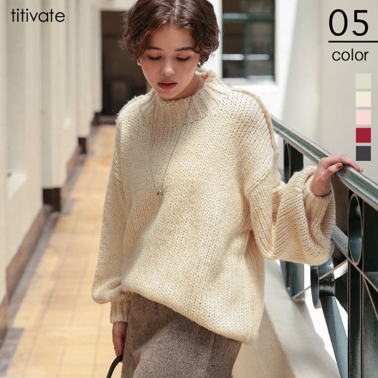 ハンドライクオーバーサイズローゲージニット[品番：TV000018118