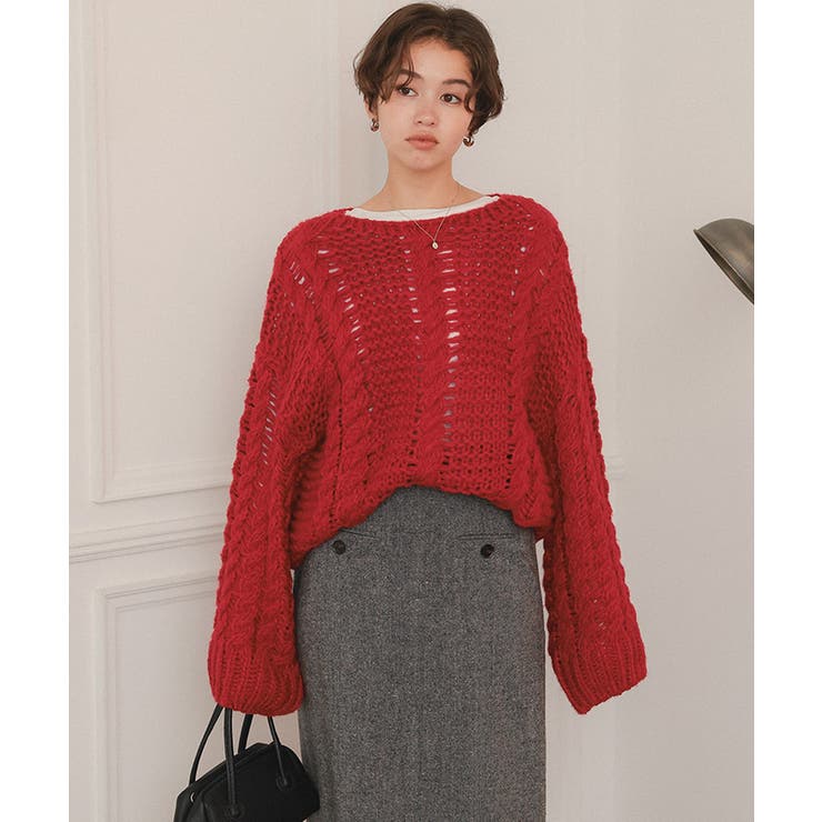 ハンドライクボートネックケーブルニット | titivate | 詳細画像22 